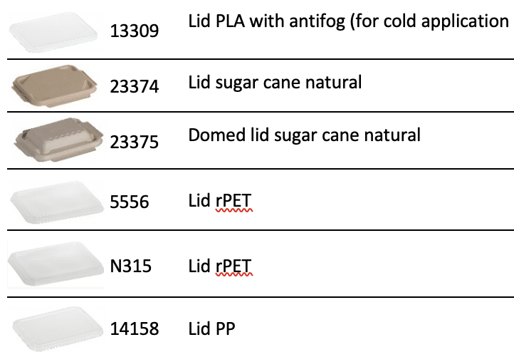 Lids for Tray sugar cane natural/CPET 